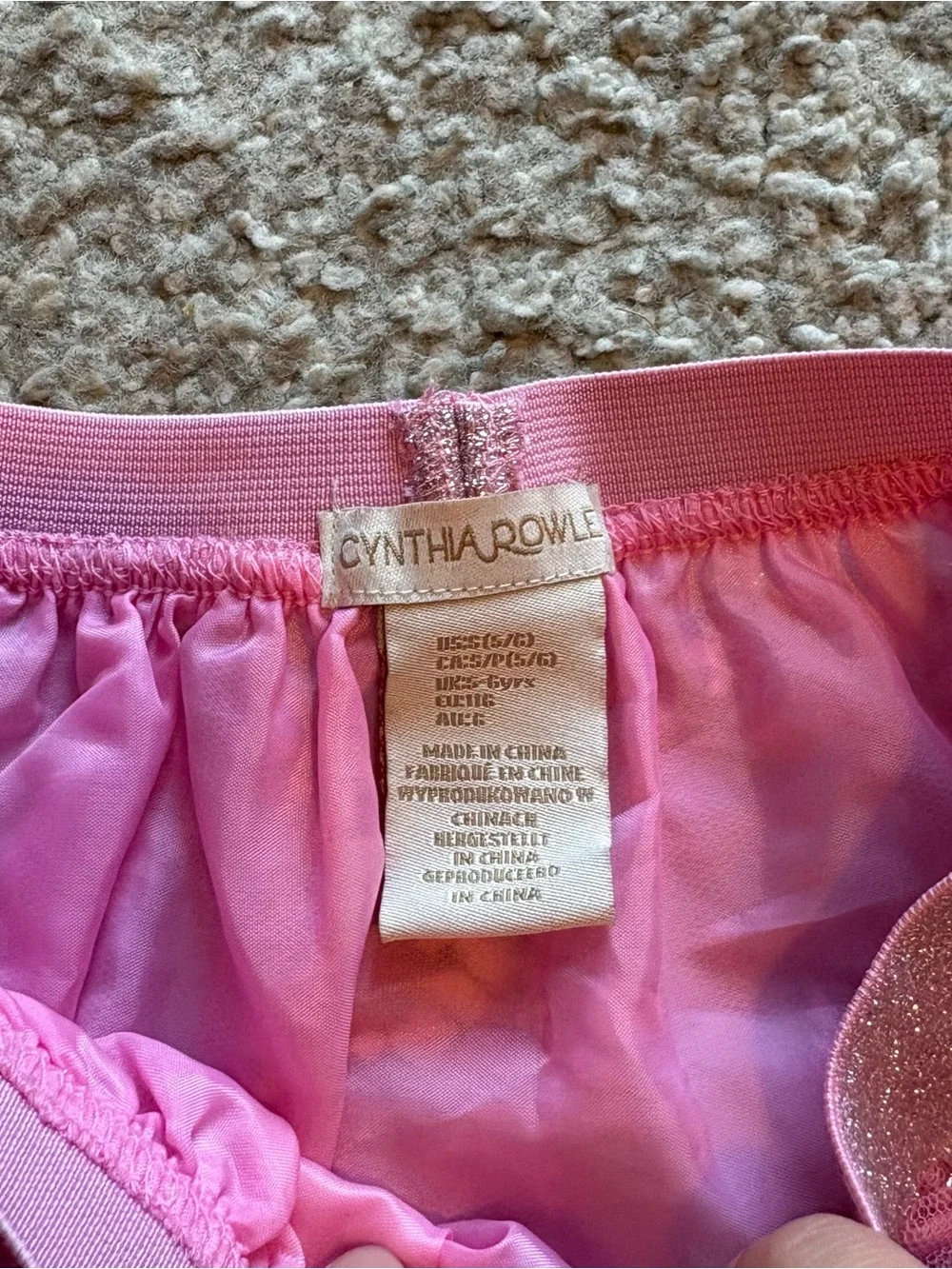 Cynthia Rowley Pink Metallic Snowflake Tulle Skirt Sz 5/6 Kids Girls